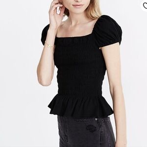 Madewell Square Neck Smocked Top